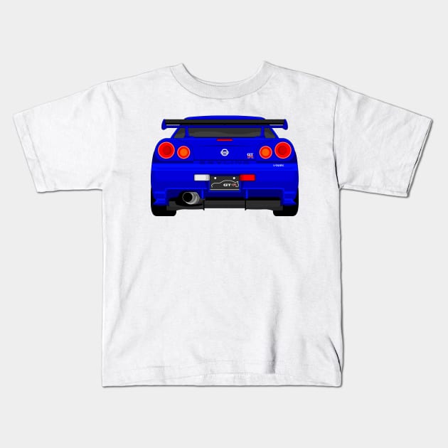 GTR R34 DARK-BLUE Kids T-Shirt by VENZ0LIC